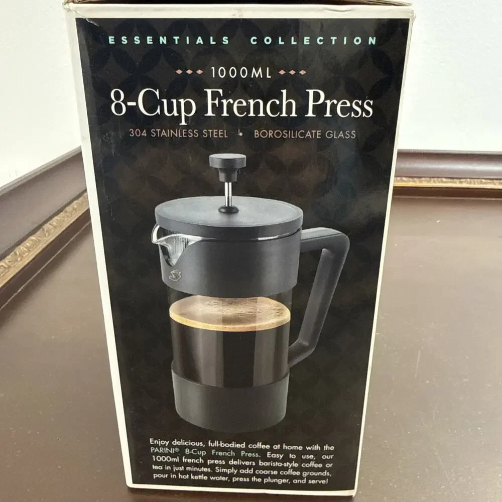 Parini Essential Collection 8-Cup French Press Coffee Tea Maker Stainless Steel